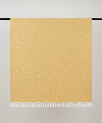 Chennimalai Handloom soft Diamond weave towel Ivory Gold