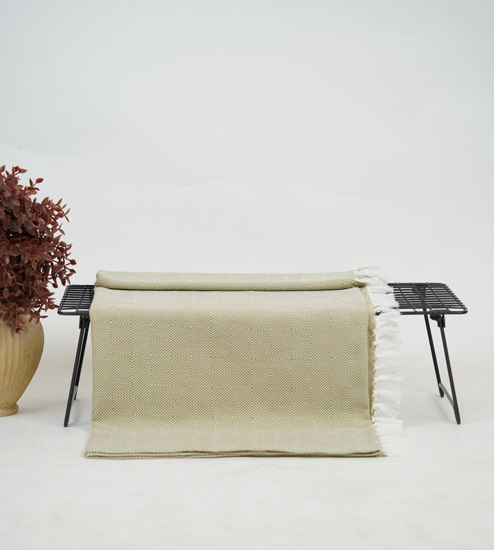 Chennimalai Handloom soft Diamond weave towel Olive Grove