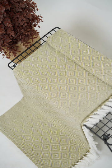 Chennimalai Handloom soft Diamond weave towel Olive Grove