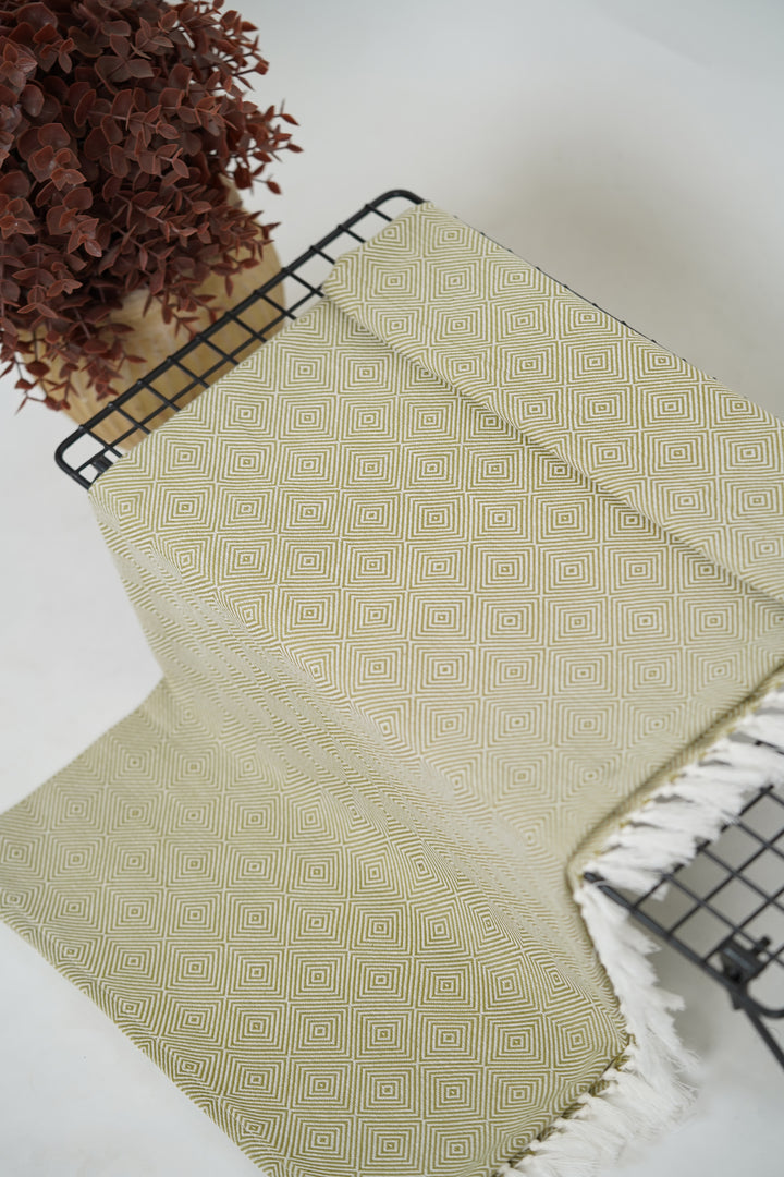 Chennimalai Handloom soft Diamond weave towel Olive Grove