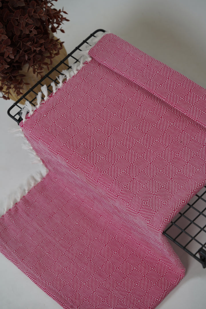 Chennimalai Handloom soft Diamond weave towel Rose Blush