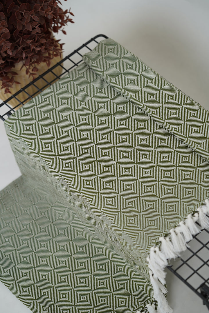 Chennimalai Handloom soft Diamond weave towel Stone Beige