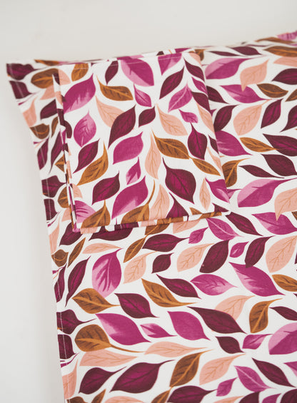 Premium Handloom Chennimalai Double Cot Bedspread Pink Leaf Print