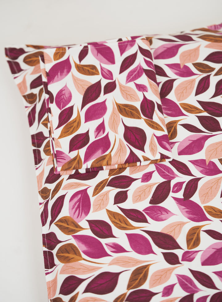 Premium Handloom Chennimalai King Size Bedspread Pink Leaf Print