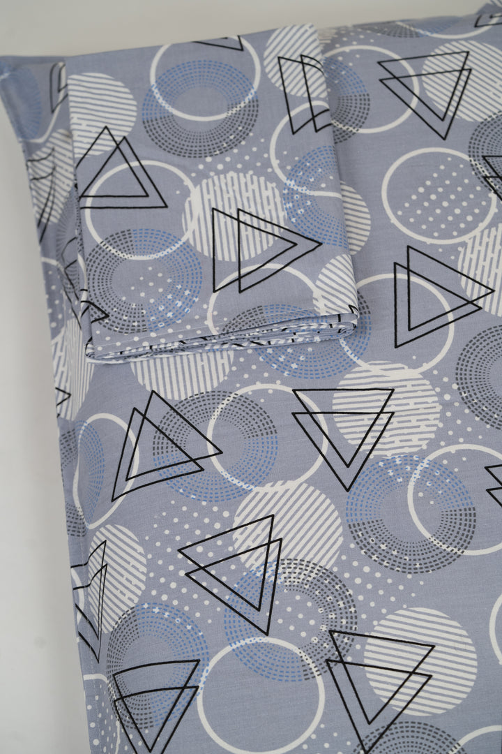 Premium Handloom Chennimalai King Size Bedspread Grey Geometric Print