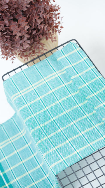 Chennimalai Handloom Soft Checked Towel Green