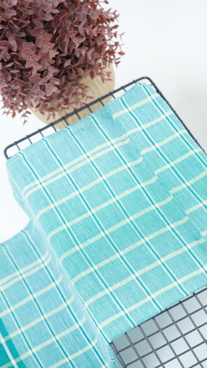 Chennimalai Handloom Soft Checked Towel Green