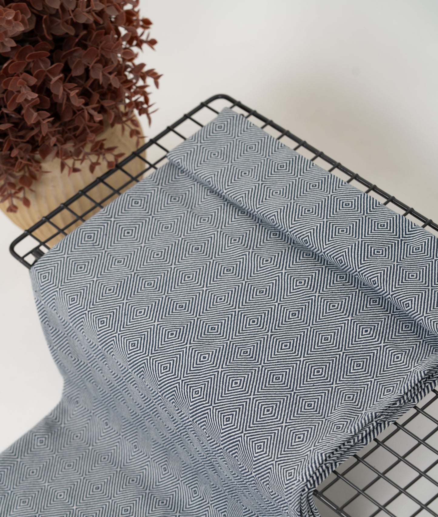 Chennimalai soft Diamond weave towel Blue