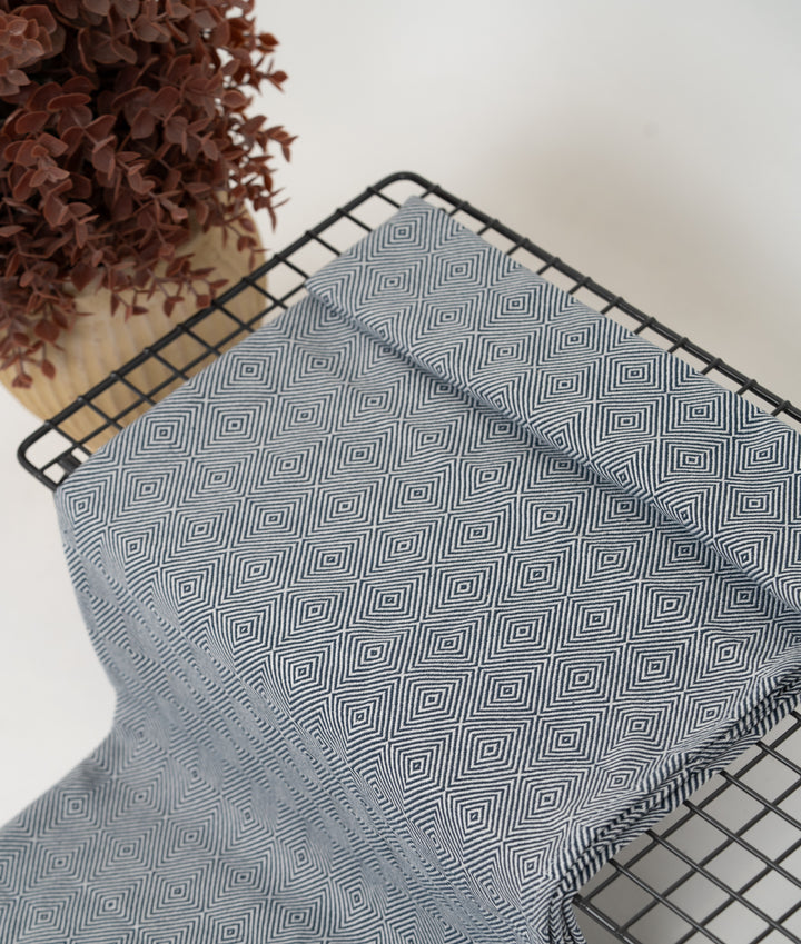 Chennimalai Handloom soft Diamond weave towel Blue