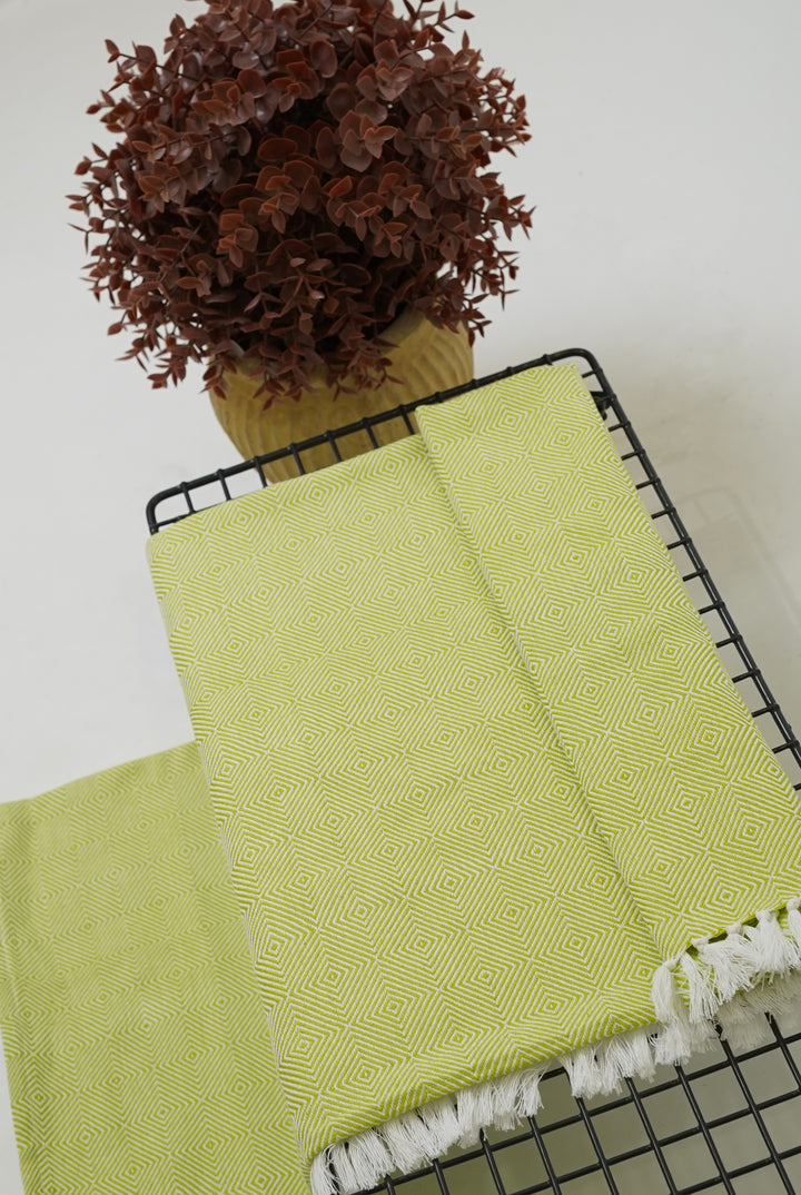 Chennimalai Handloom soft Diamond weave towel Pale green