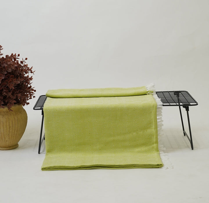 Chennimalai Handloom soft Diamond weave towel Pale green