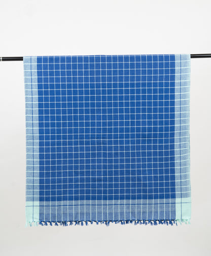 Chennimalai Soft Grid Weave Towel Blue