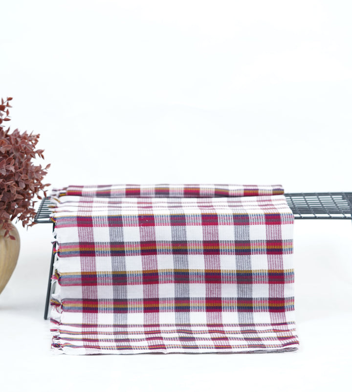 Chennimalai Handloom Soft Grid Weave Towel Checked