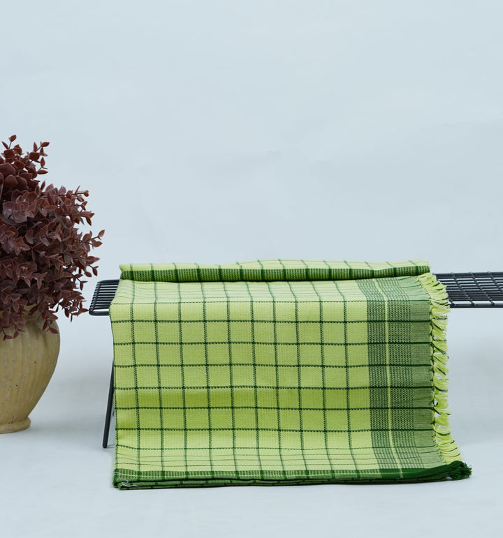 Chennimalai Handloom Soft Grid Weave Towel Lime Green