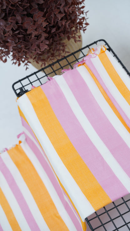 Chennimalai Ultra Soft Bamboo Towel Yellow with pink