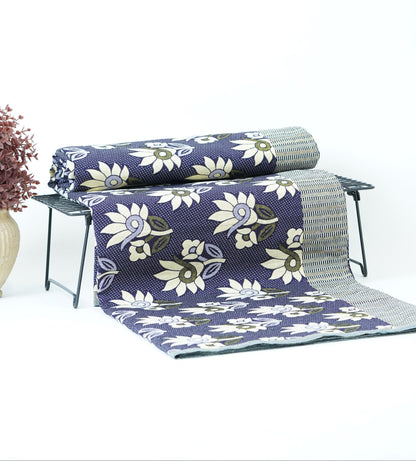 Jacquard Double Cot Bedsheet - Floral wine