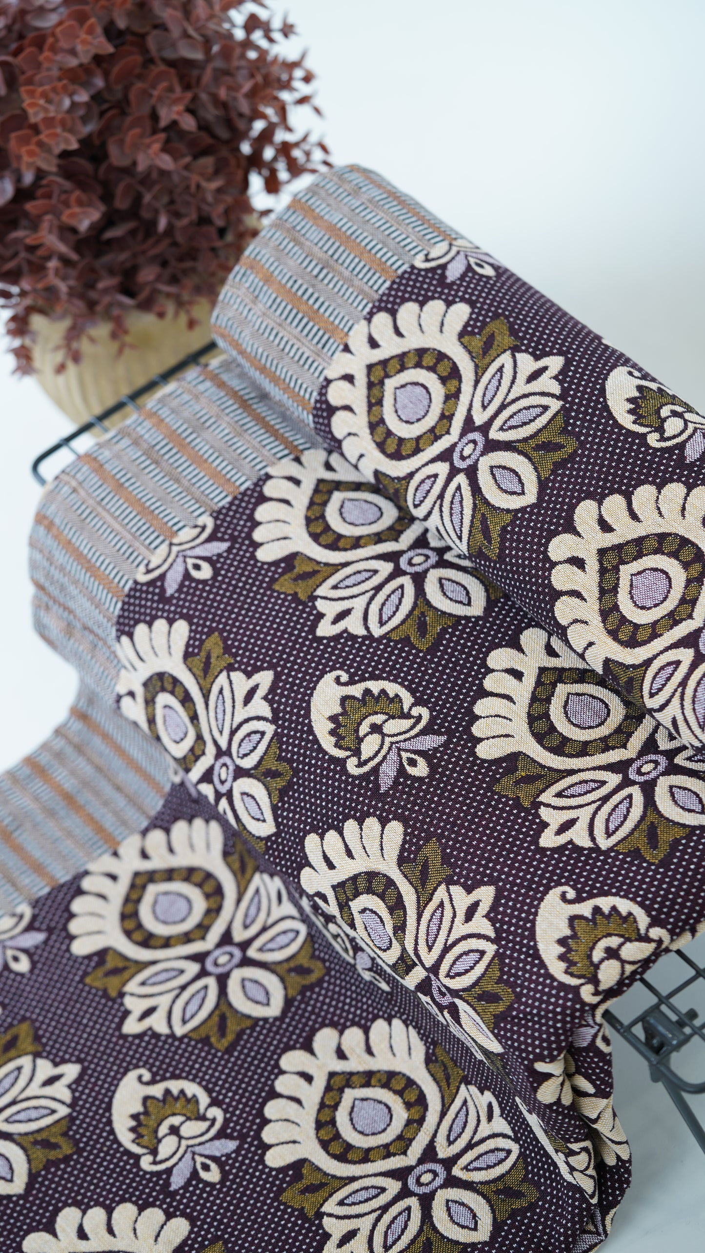 Jacquard Double Cot Bedsheet - Heritage Bloom