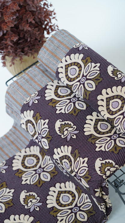 Jacquard Double Cot Bedsheet - Heritage Bloom