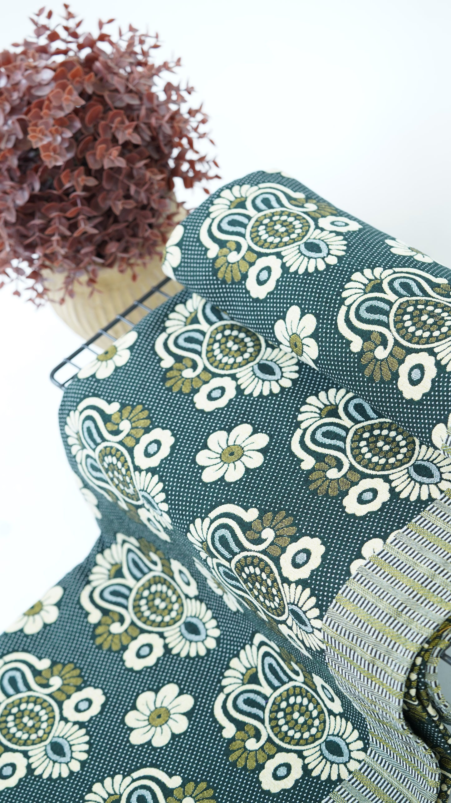 Jacquard Double Cot Bedsheet - Classic Olive