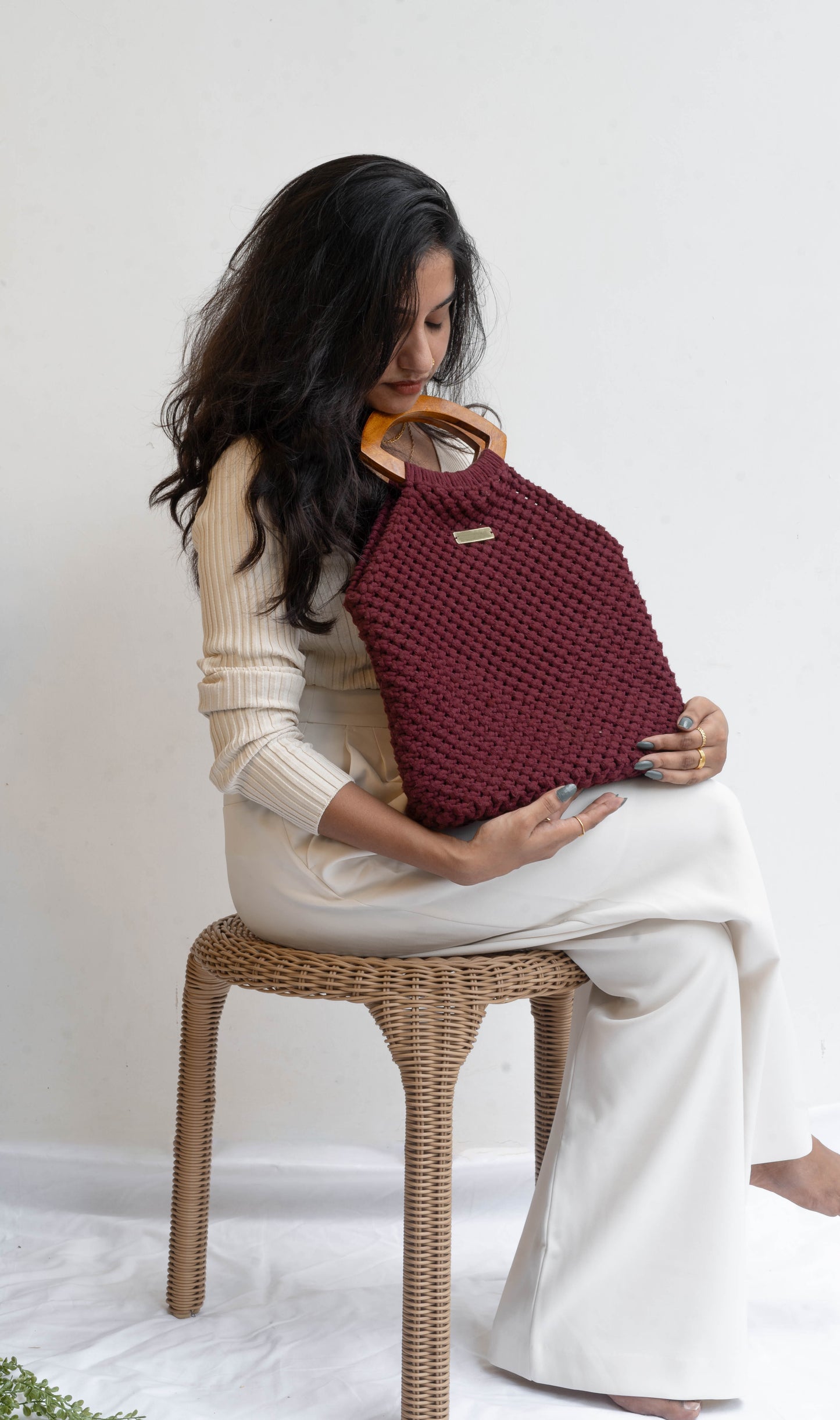 Maroon Macrame bag