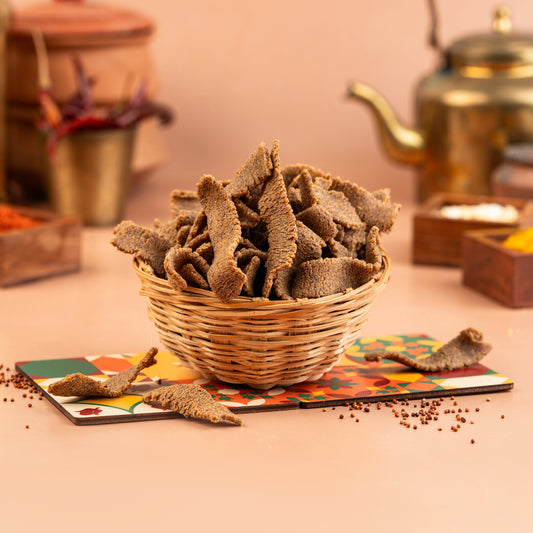 Ragi Ribbon Pakkoda (Finger Millet Ribbon Crisps)
