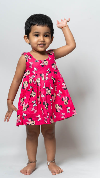 Pink Mickey Mouse Cotton Dress
