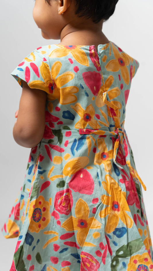Multi-colour Floral Cotton Dress
