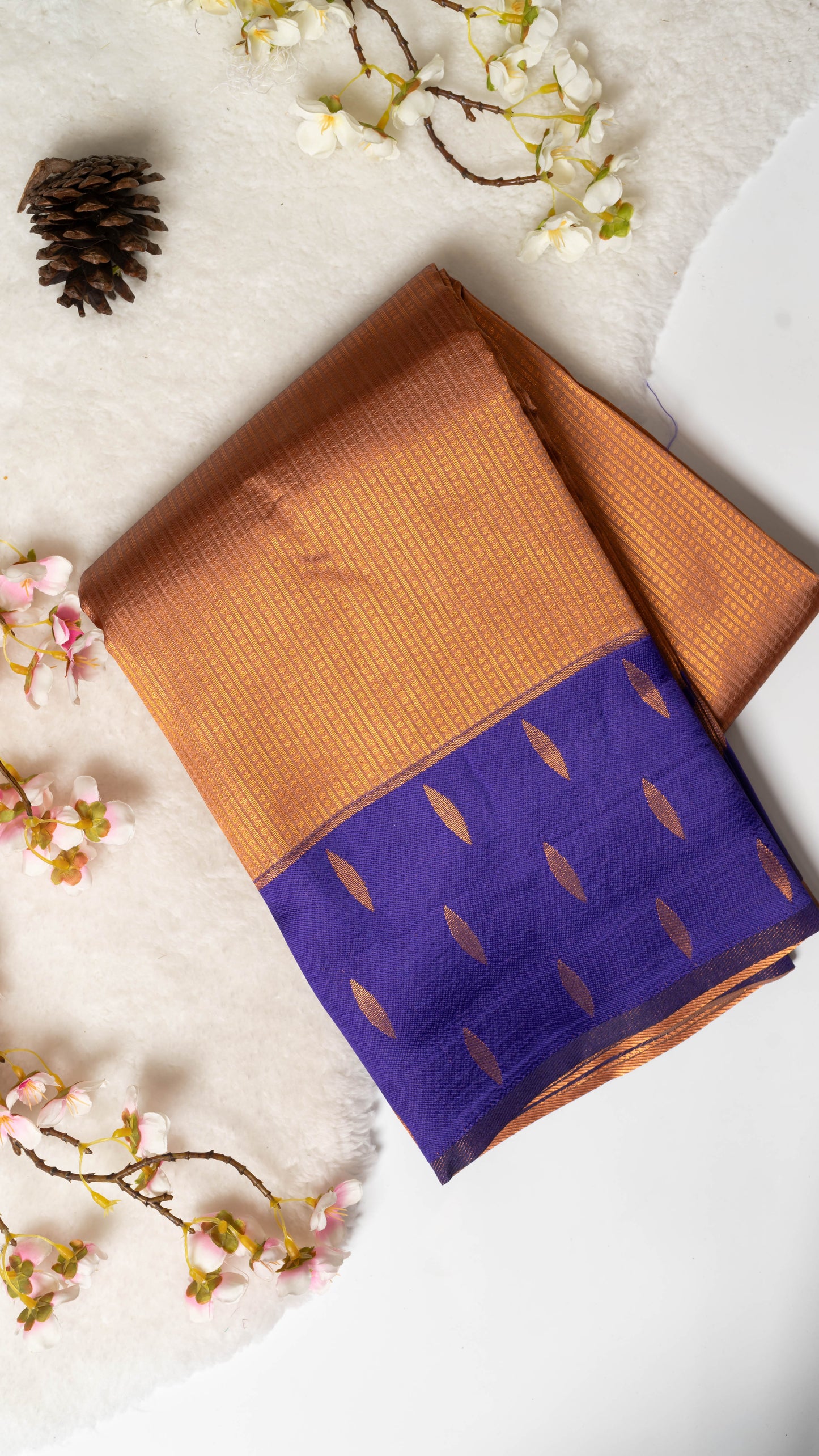Droplet Semi-Kanchi Silk Saree with Blouse