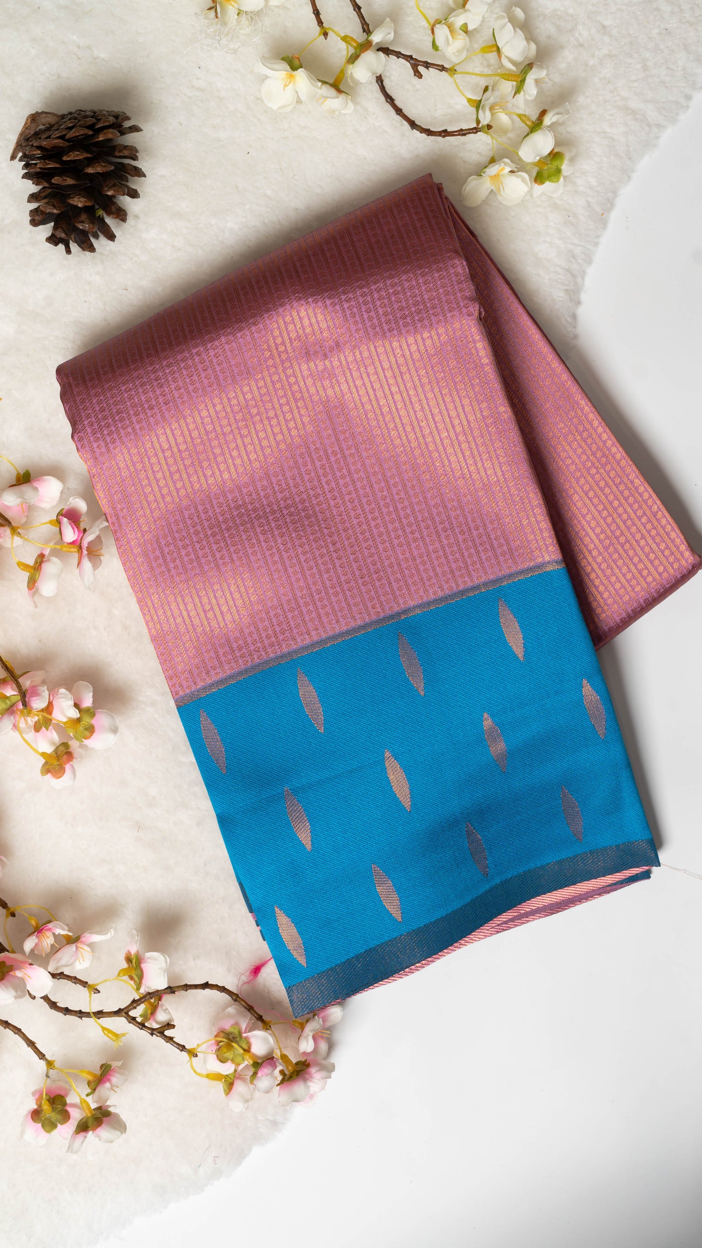 Droplet Semi-Kanchi Silk Saree with Blouse