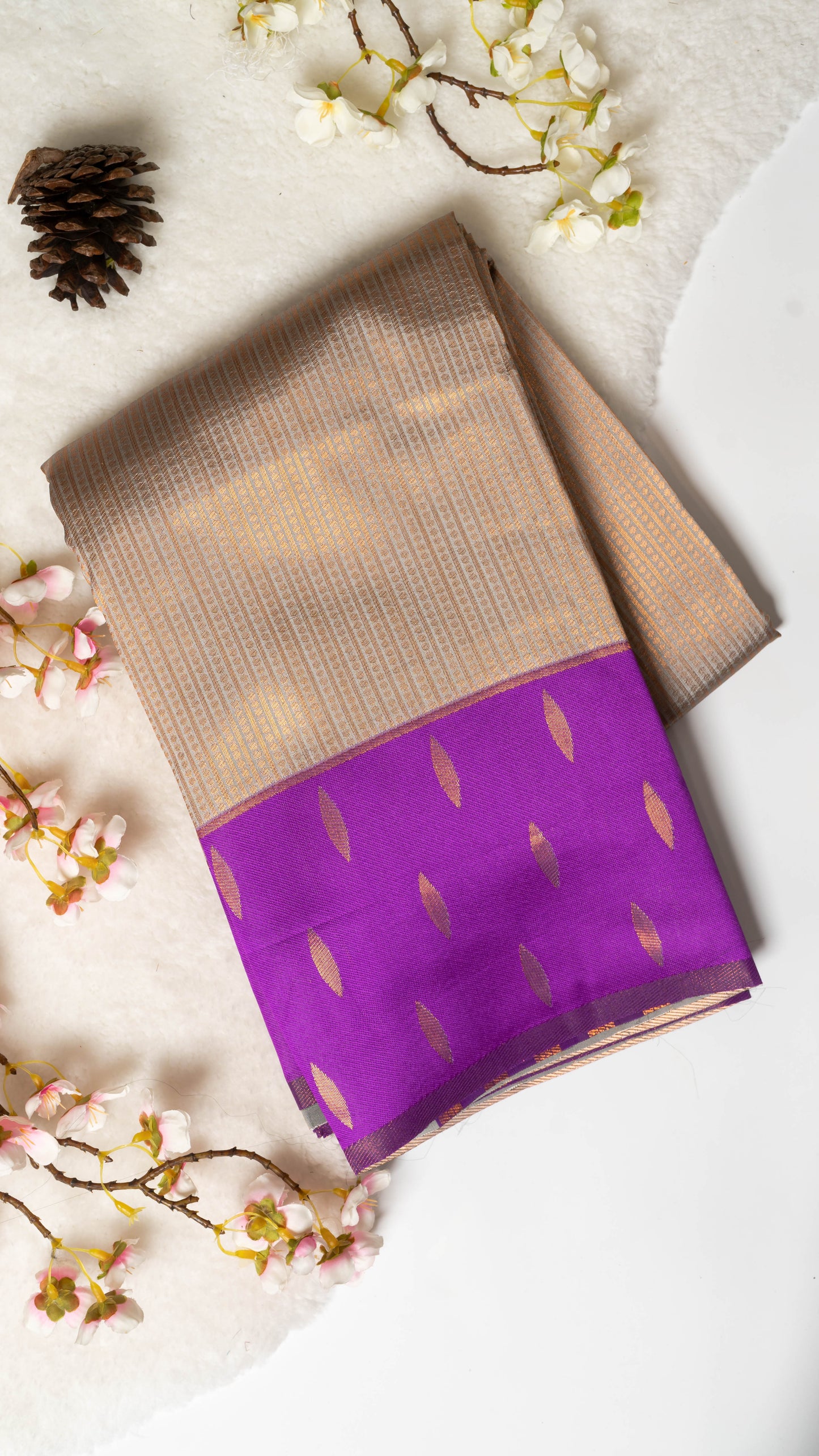 Droplet Semi-Kanchi Silk Saree with Blouse