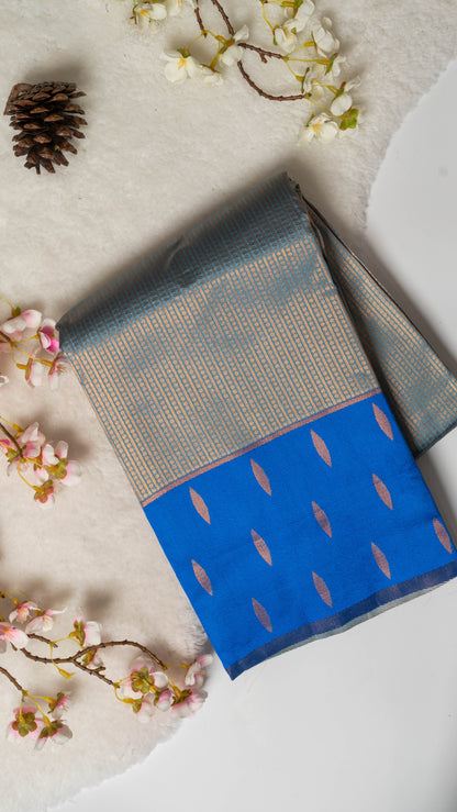 Droplet Semi-Kanchi Silk Saree with Blouse