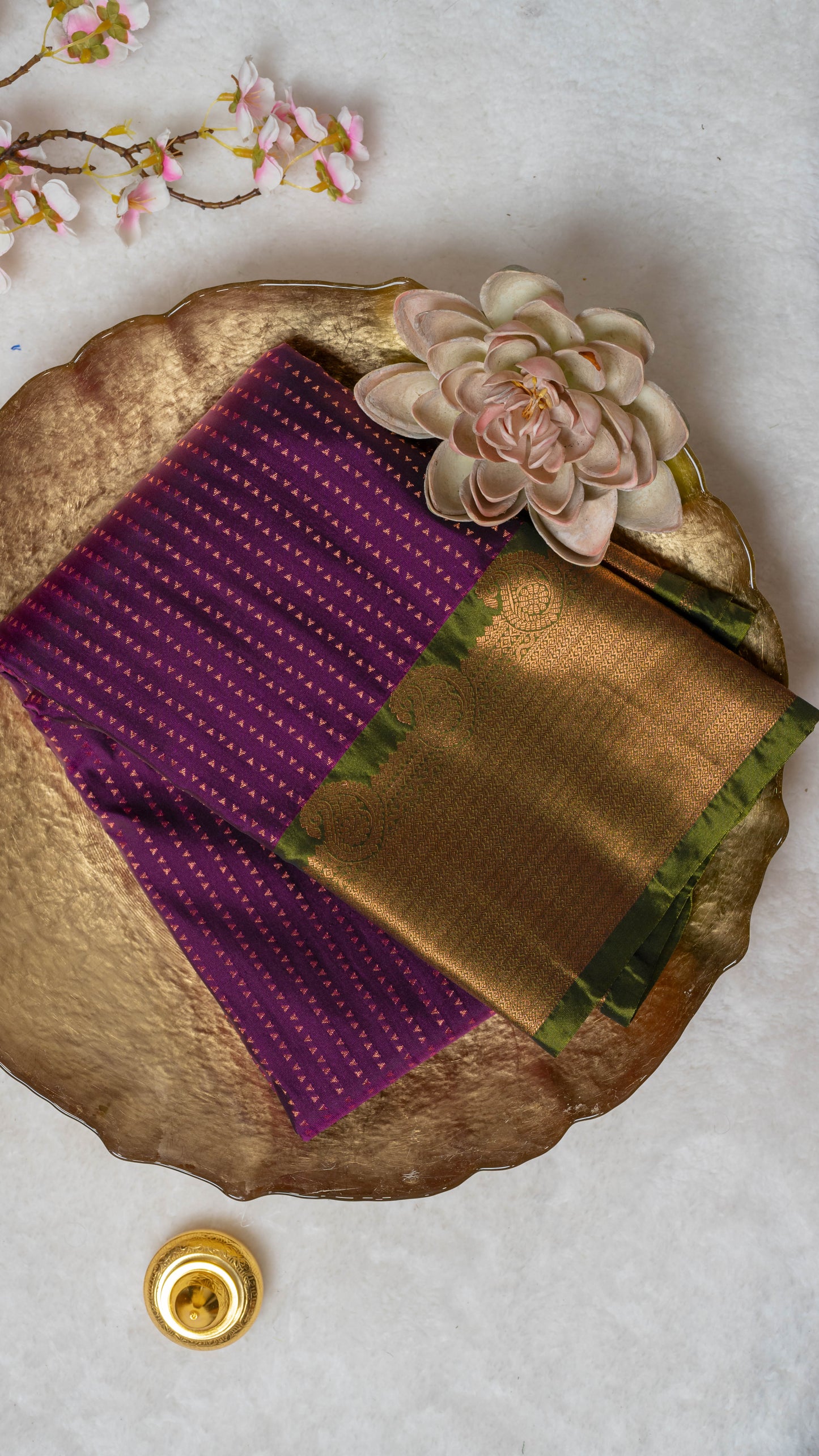 Purple Premium Semi-Kanchi Silk Saree with Blouse