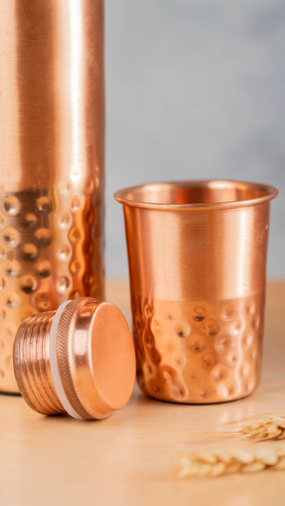 Copper Water Bottle with 2 Glasses Set - 1