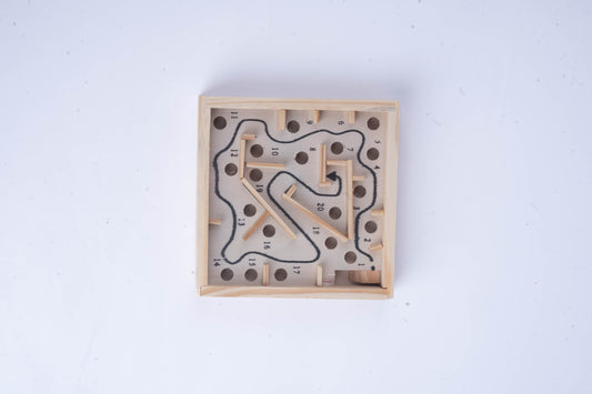 Handmade wooden labyrinth maze