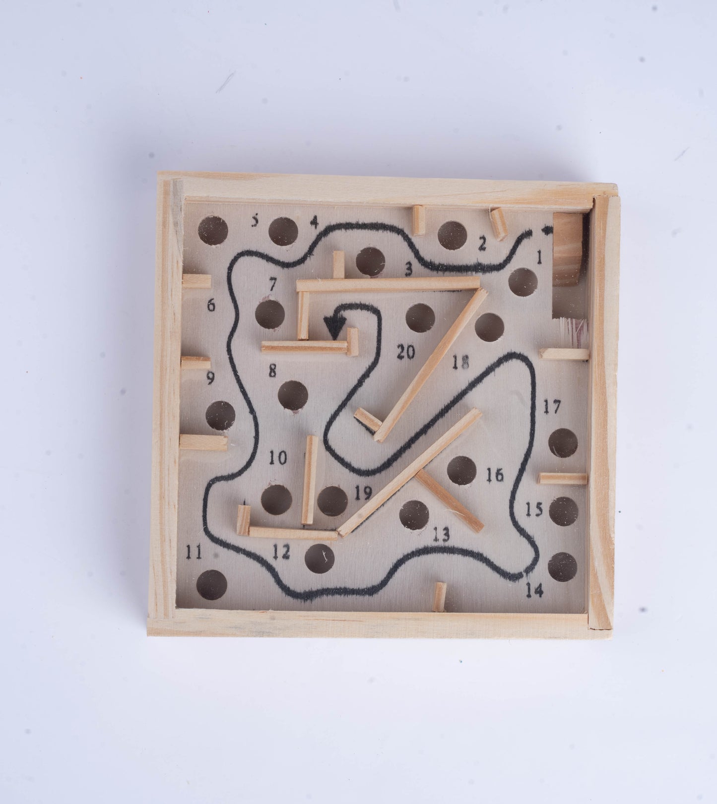Handmade wooden labyrinth maze