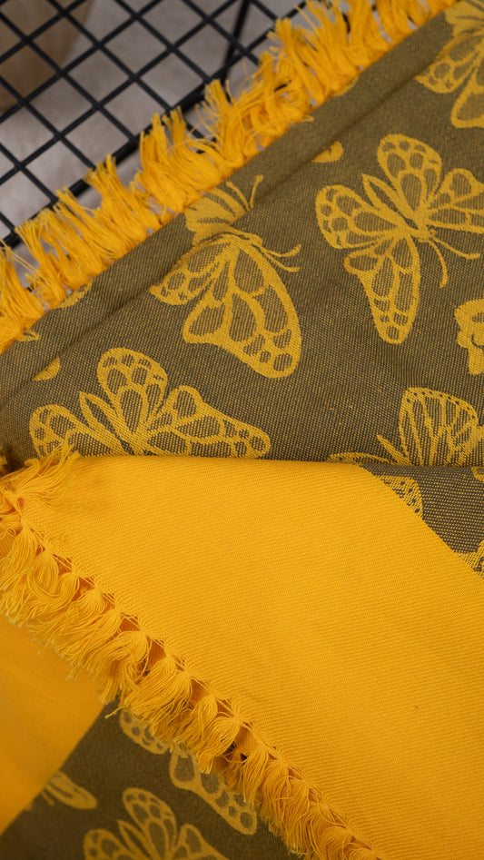 Yellow Butterfly Lovely Chennimalai Bedsheet