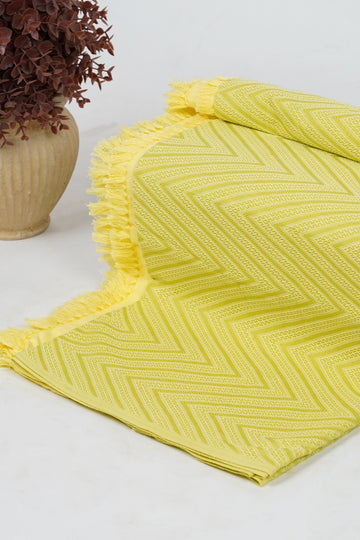 Yellow Zig Zag Lovely Chennimalai Bedsheet
