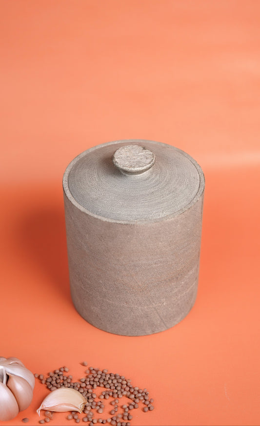 Soapstone Salt Pot with Lid