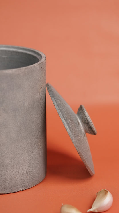 Soapstone Salt Pot with Lid