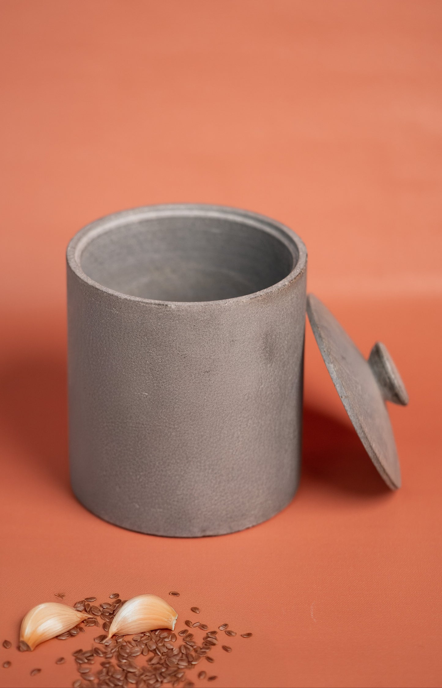 Soapstone Salt Pot with Lid