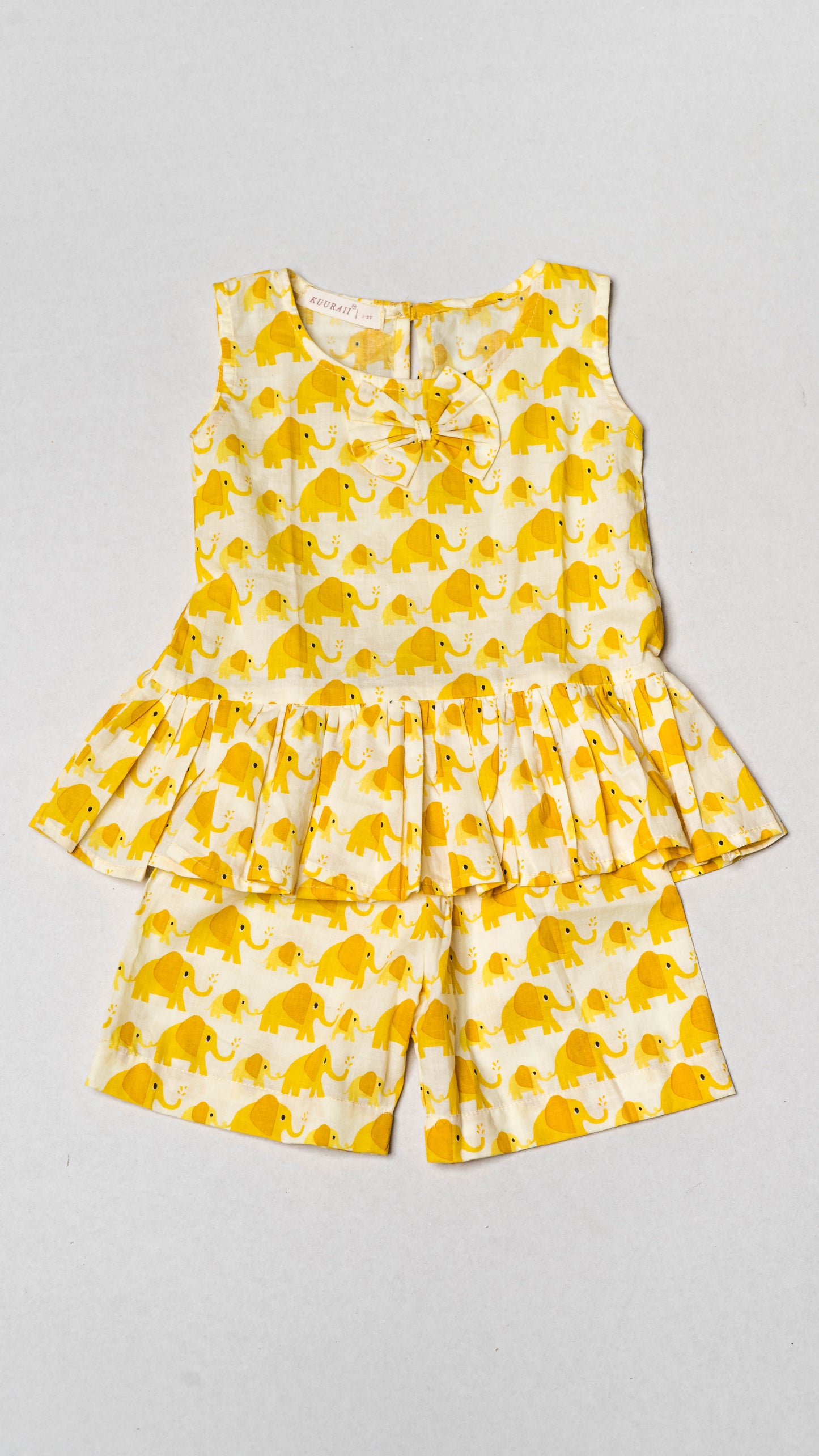 Yellow Elephant Bow Pattern Set