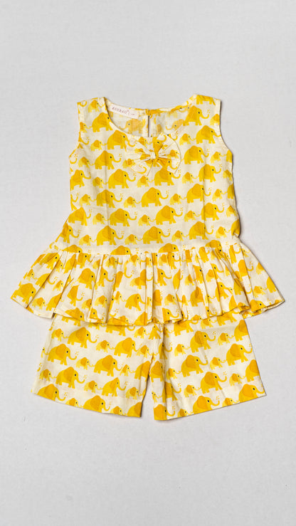 Yellow Elephant Bow Pattern Set