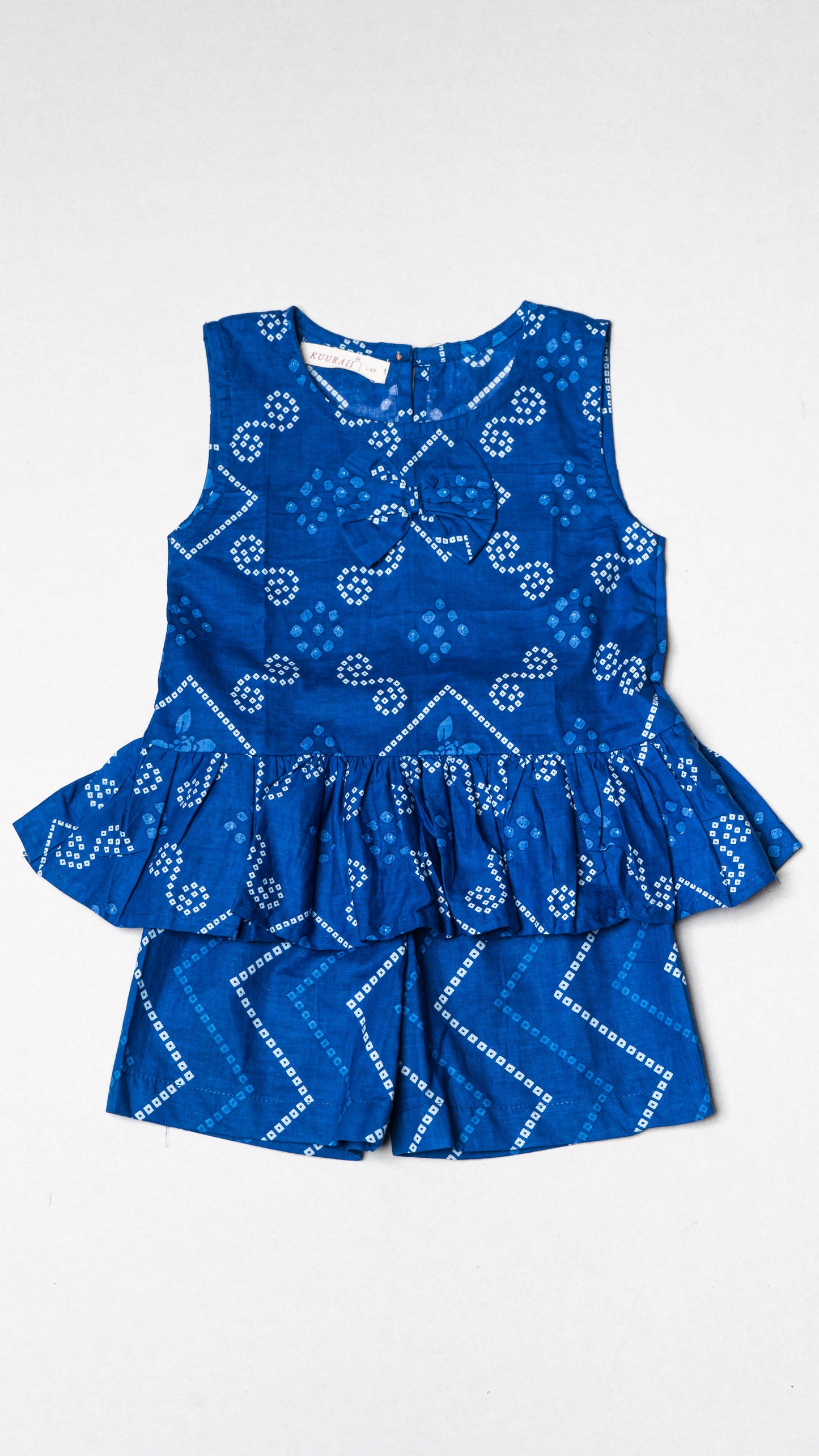 Blue Geometric Bow Pattern Set