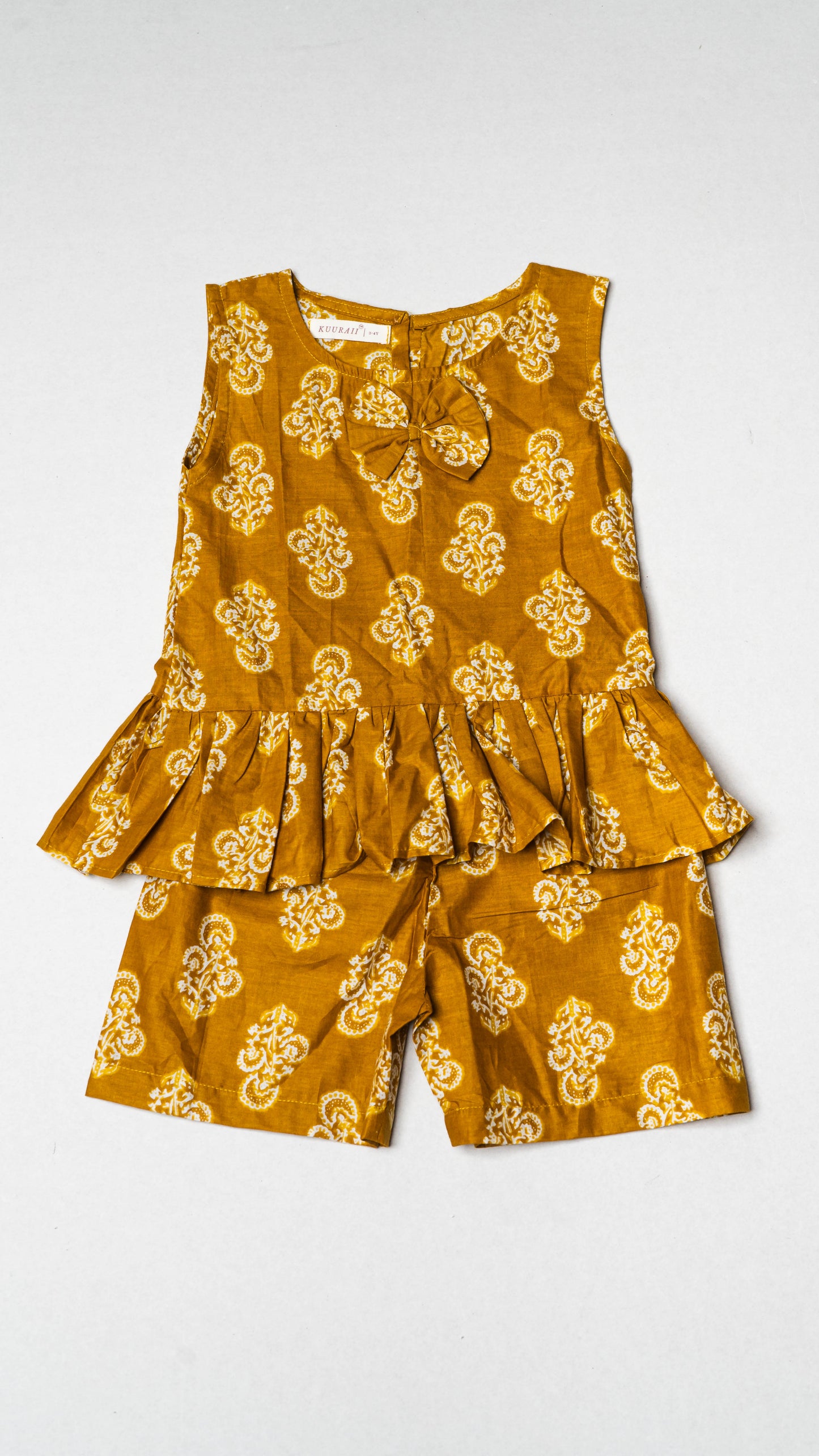Mustard Floral Bow Pattern Set