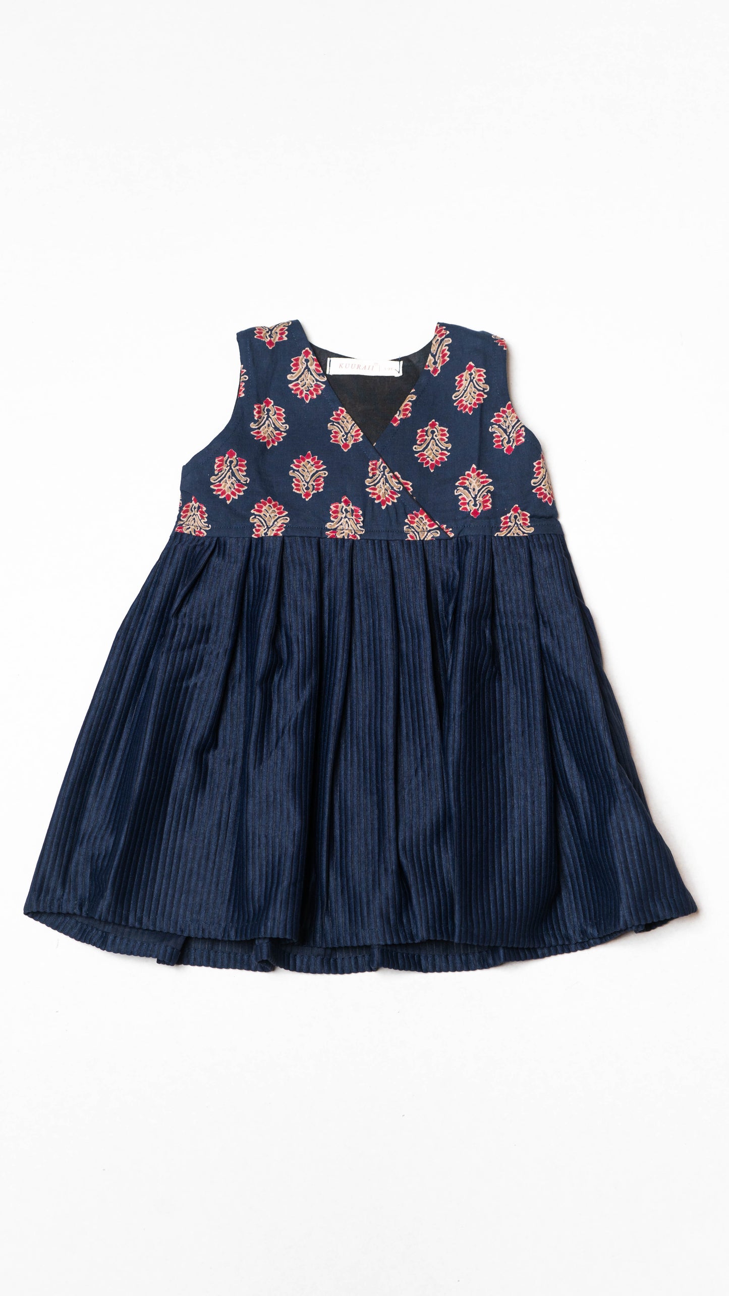 Blue and Red Pattern Cotton Dress
