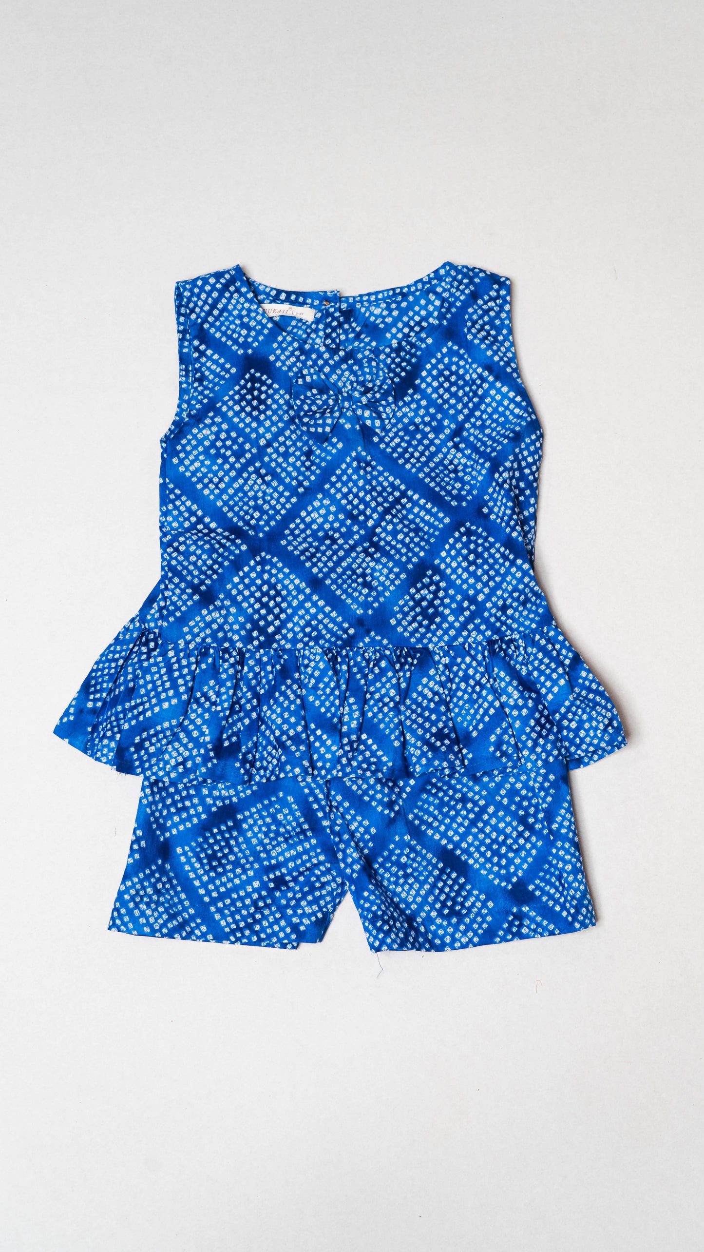 Blue Dot Bow Pattern Set