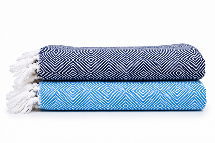 Chennimalai Handloom Soft Diamond weave Towel - Set of 2