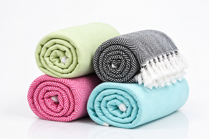 Chennimalai Handloom Soft Diamond weave Towel - Set of 4