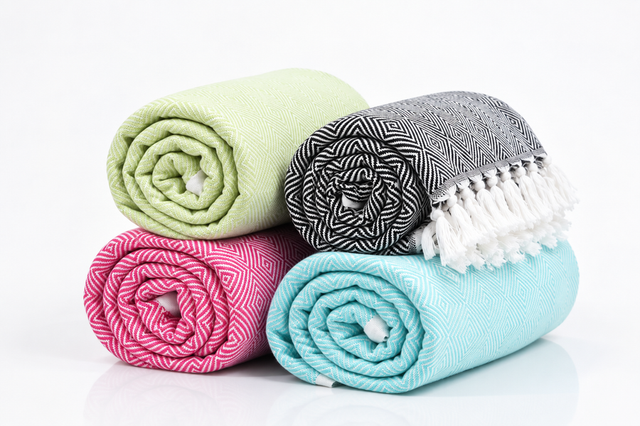 Chennimalai Handloom Soft Diamond weave Towel - Set of 4