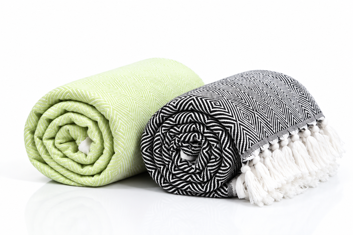 Chennimalai Handloom Soft Diamond weave Towel - Set of 2